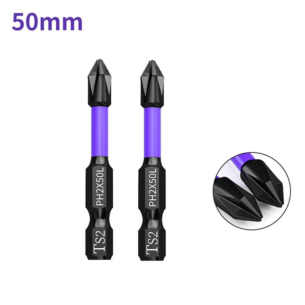 Unnicoco 2Pcs Non-slip PH2 Magnetic Batch Head Cross Screwdriver