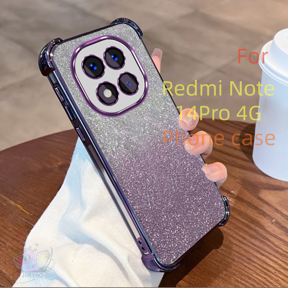 【Upmarket】For Redmi Note 14 Pro 4G Phone Case Transparent Lens Protector Lightweight Luxurious Unique Glitter Protective Case. 