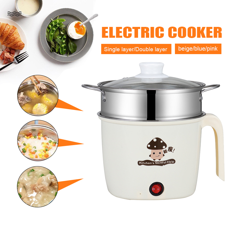 Free Gift]1.8L Non Stick Electric Pot Mini Rice Cooker With Steamer Frying  Pan Electric Cooker Cooking Pot Hot Pot Periuk Nasi multi cooker mini  electric cooking pot instant noodle periuk elektrik mini