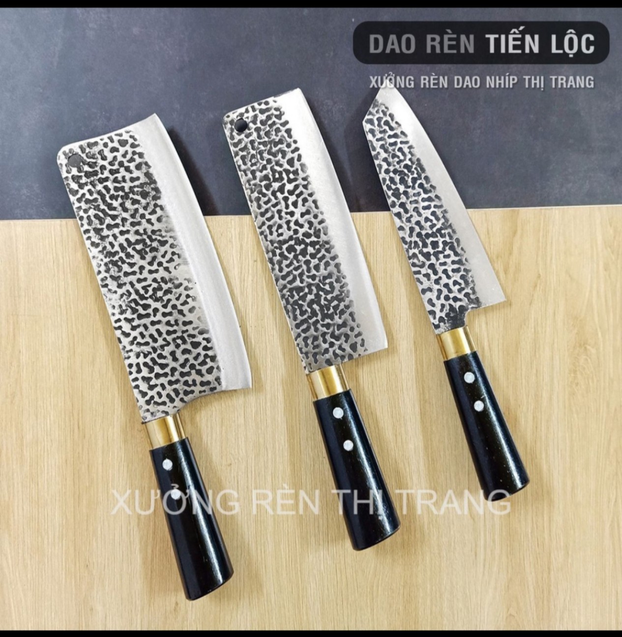( GIÁ HỦY DIỆT ) bộ dao 2 món chặt thái chuyên dụng làm từ nhíp xe kháng rỉ