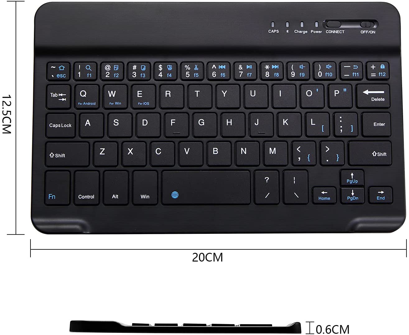 NNS Ecam028 7 Inches UltraSlim Bluetooth Keyboard Portable Mini