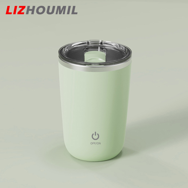 LIZHOUMIL Electric Rotating Self Stirring Coffee Mug 304 Stainless Steel Rechargeable Automatic Mixing Cup For Home Office Travel