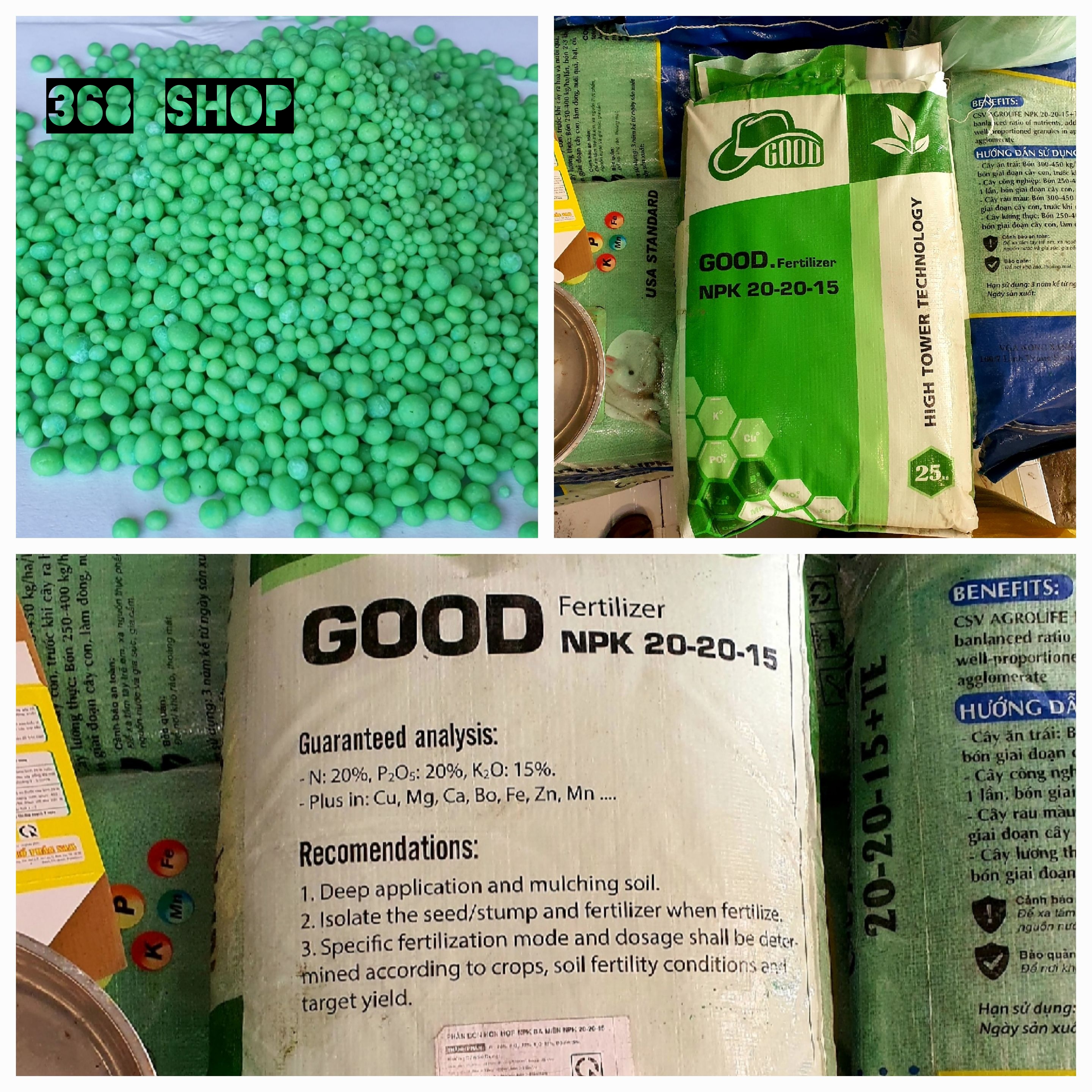 (500g)💎 Phân bón 20-20-15 Xanh 💖 Hàng Nhập Khẩu Chiết lẻ từ bao 25kg