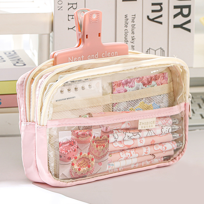 Transparent pencil case Students' pencil case Pupils' transparent pencil case