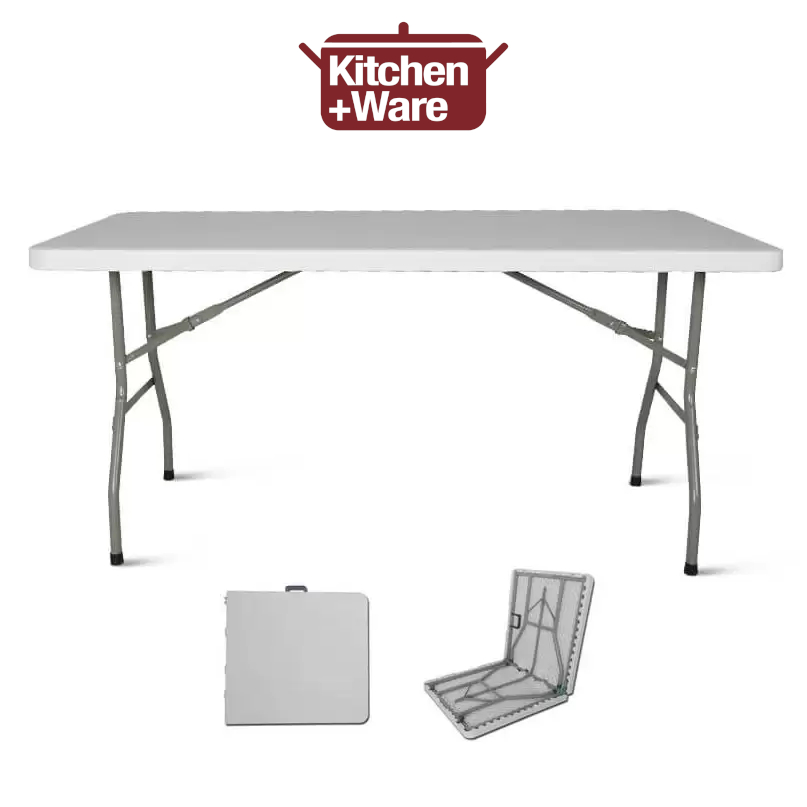 rectangular metal folding table