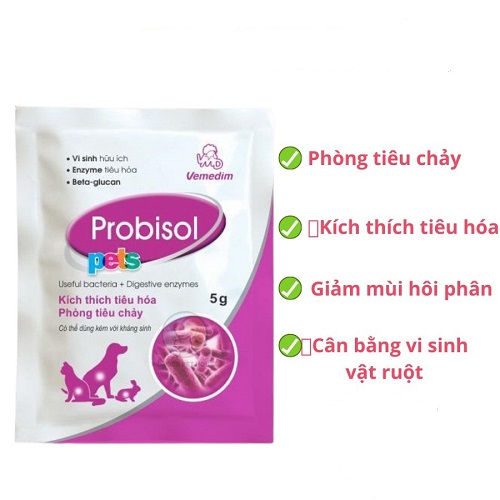 Men tiêu hóa probisol 5g - hỗ trợ tiêu hóa cho chó mèo