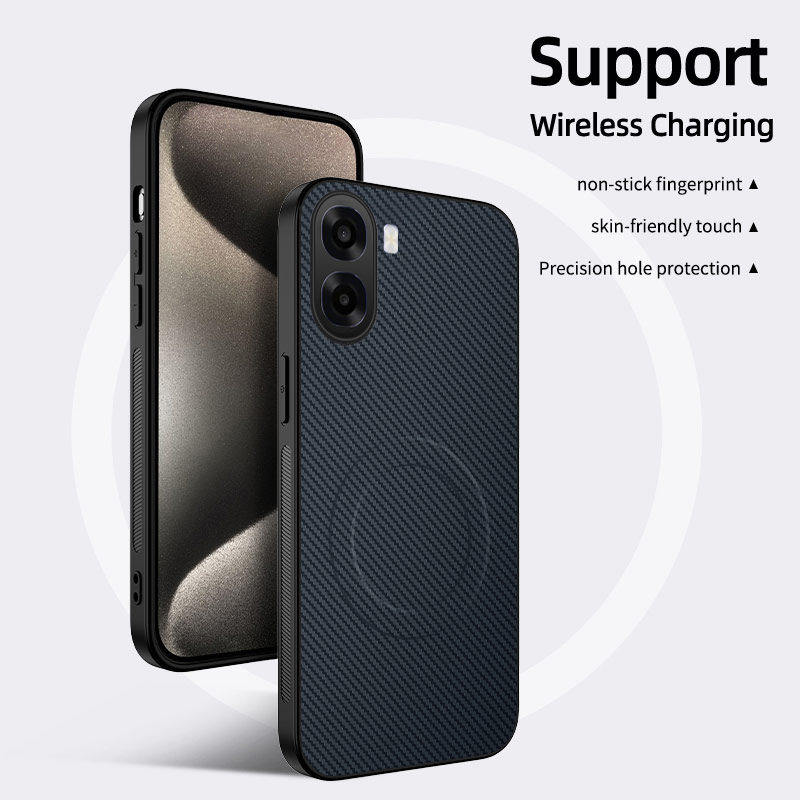 Phone case For OPPO A6X Back cover Car Mount Magnetic Suction Wireless Charging Hard Shell Shock Absorption Fashionable Texture Design for Oppo A6X Cover cases.