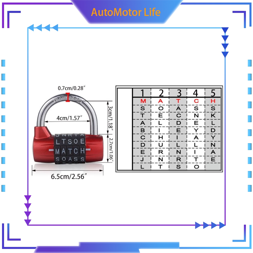 【Best value for money】 wer 5 letter word padlock combination security ...