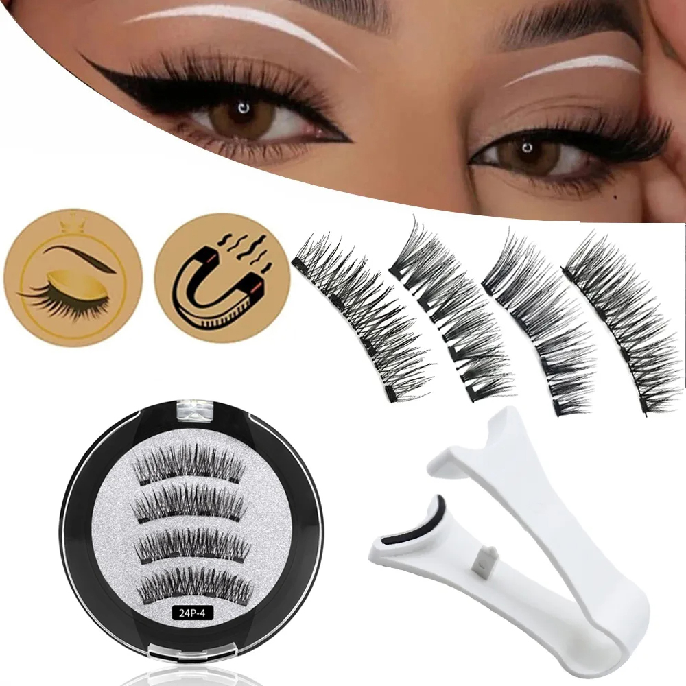 Kuying%20Fashion%202%20Pairs%20Magnetic%20Eyelashes%20False%20Lashes%20With%204%20Magnetic%203D%20reusable%20magnetic%20eyelashes%20Tweezers%20Set%20Portable%20Makeup%20Set%20Lash%20-%20Image%202
