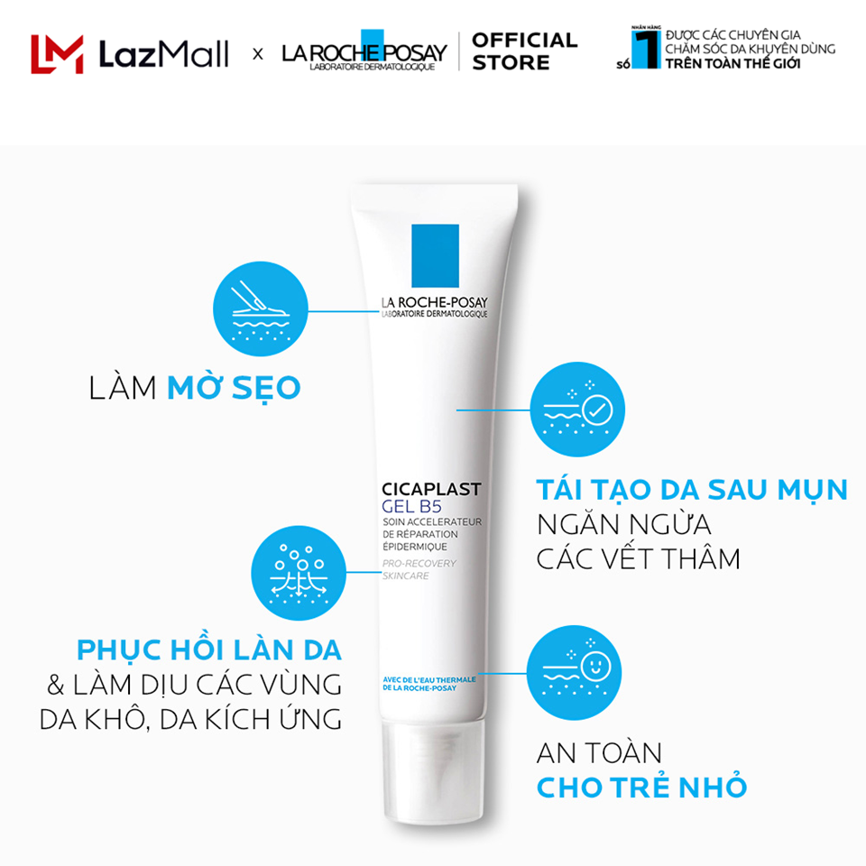 Kem dưỡng dạng gel giúp làm mờ sẹo, hỗ trợ phục hồi & tái tạo da La Roche-Posay Cicaplast Gel B5 40ml