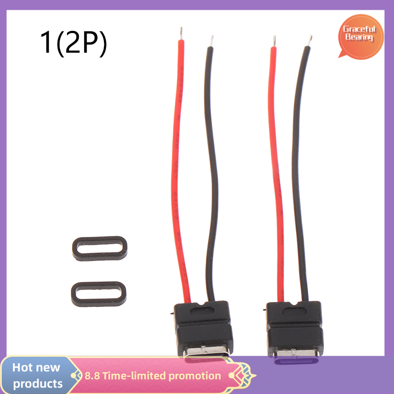 Graceful 1pcs USB Type C Waterproof Connector Welding Wire Female Socket Fast Charging Type-c Charging Interface Jack