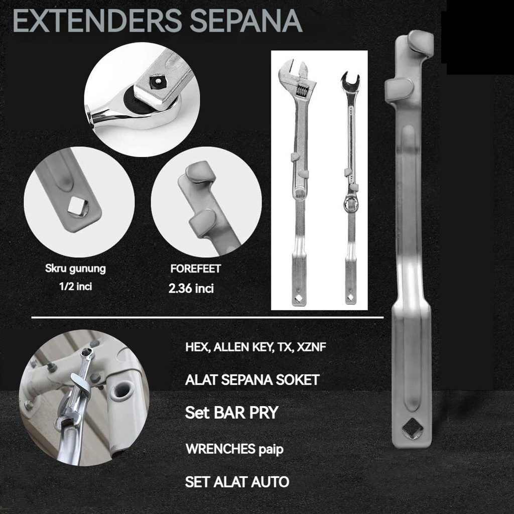 Universal Wrench Extension Tool Lever Arm Extension COOFARI Adjustable Torque Wrench Extender I.1078759217 - View #5