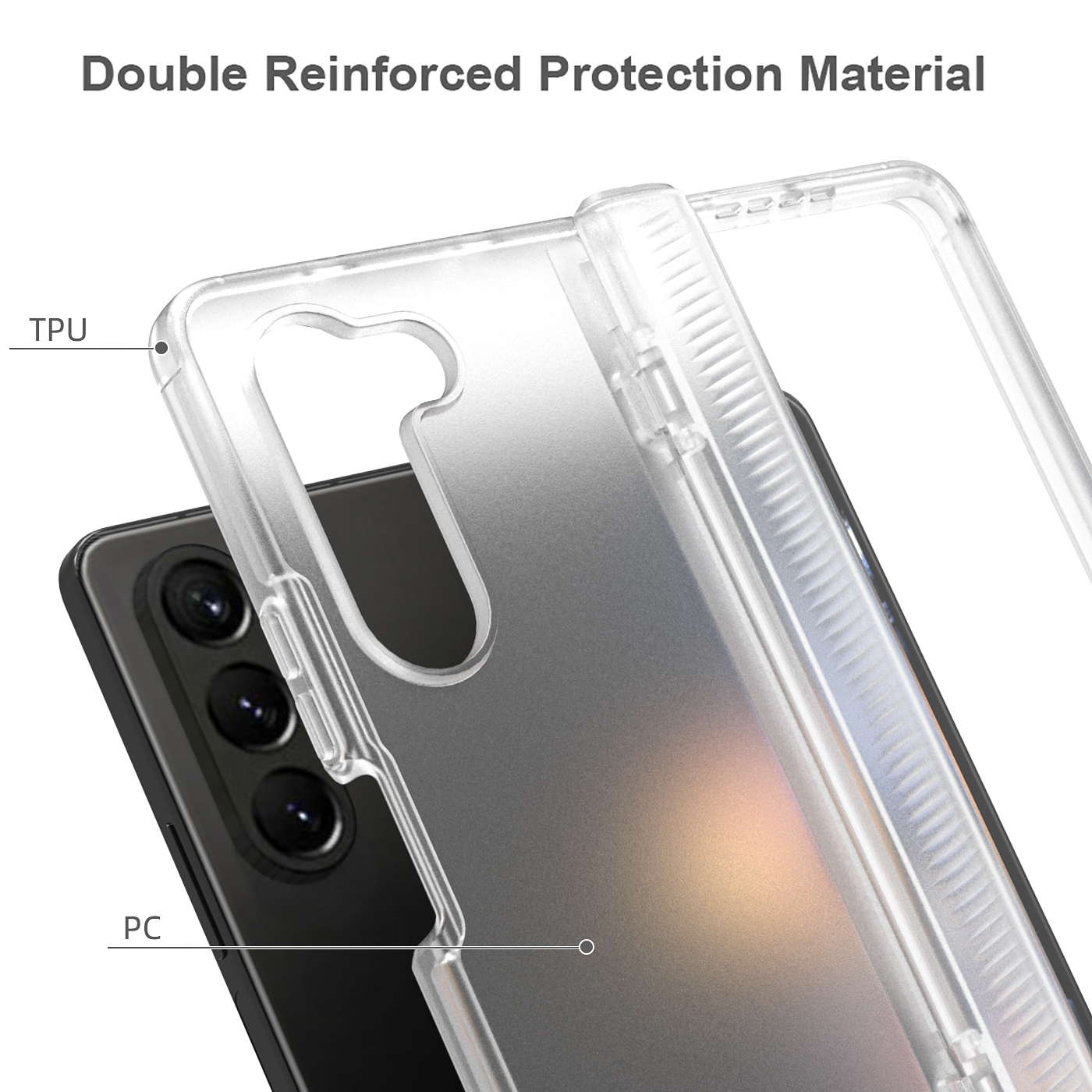 Acrylic TPU + PC Rõ Ràng Bản Lề Kết Nối Trường Hợp Đối Với Samsung Galaxy Z Fold5 Trường Hợp Chống Sốc Drop-Proof Chống-Vân Tay Điện thoại mờ Trường Hợp