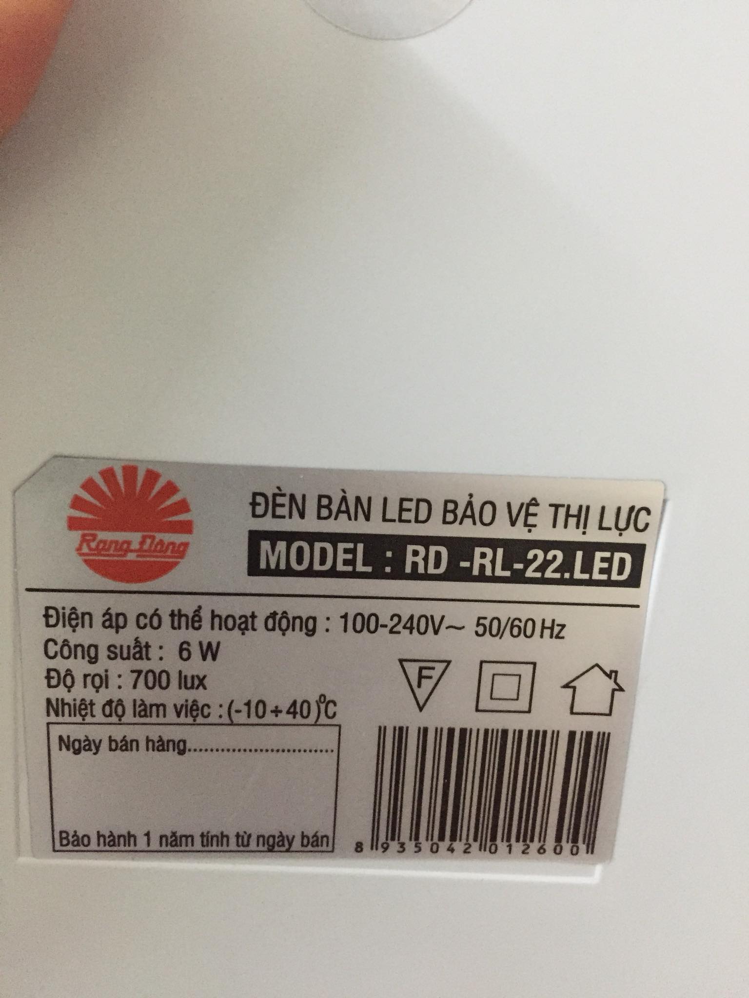 Đèn học cảm ứng RD-RL-22.LED, bóng led rạng đông