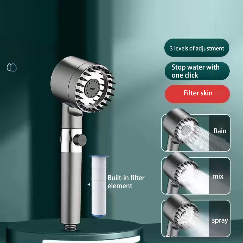 Pressurized shower, three-position adjustment, ultra-high pressure shower