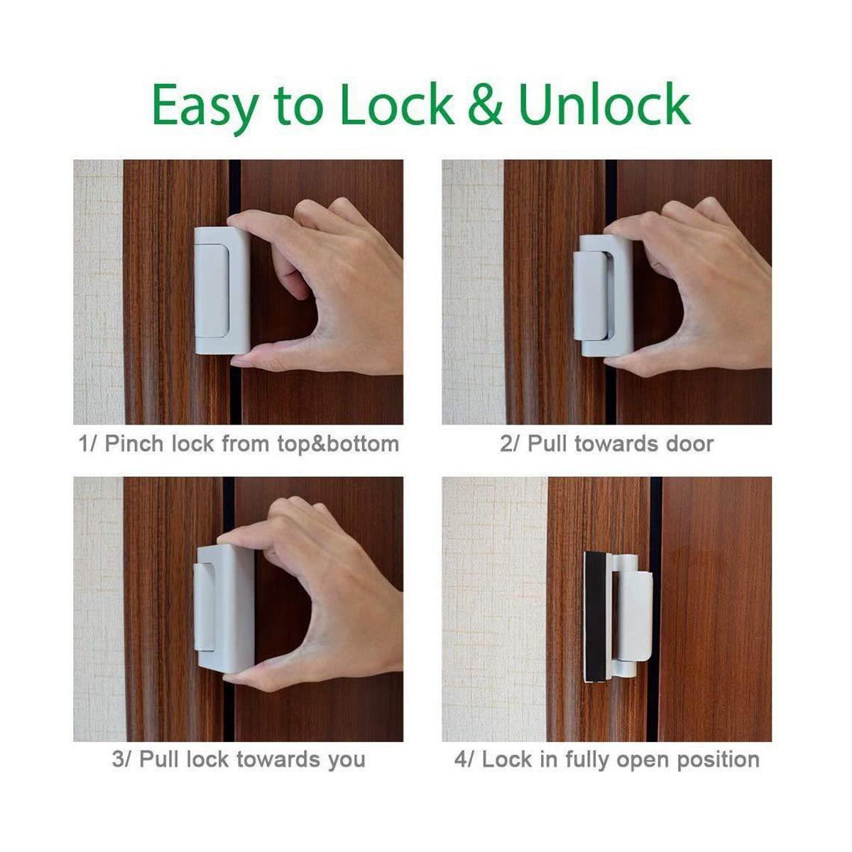 Home Security Door Lock Child Safety Door Reinforcement Lock Hinge Latch Night Lock