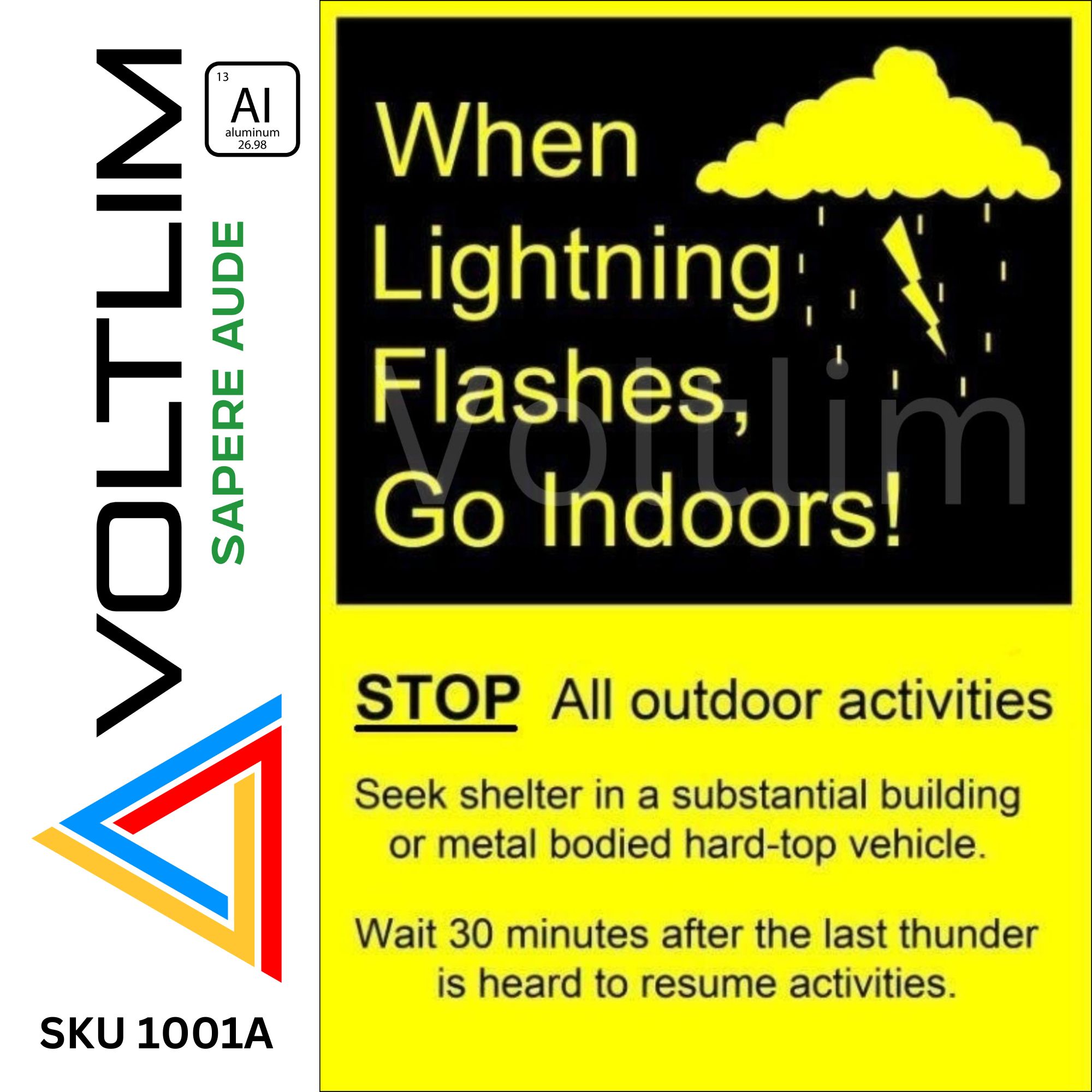 SS 555 Lightning Protection System (LPS) Warning Aluminum Metal