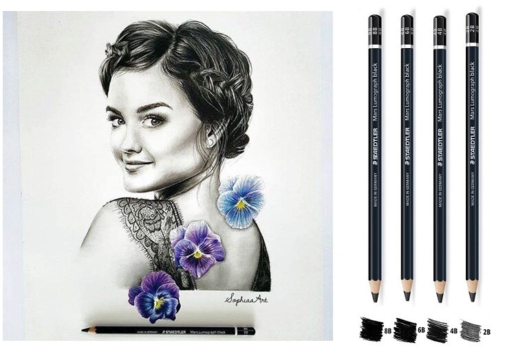 [Space Art Store] Bút Chì STAEDTLER Mars Lumograph Black (bút lẻ)