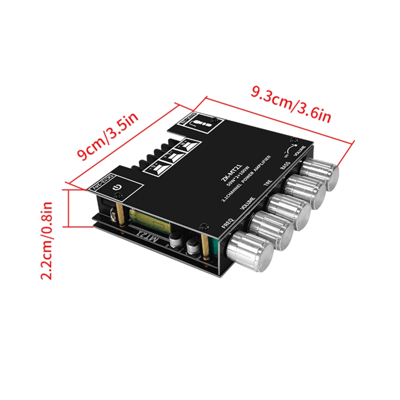 ZK-MT21 Mô-đun Khuếch Đại Âm Thanh Hiệu Suất Cao Bảng Mạch Khuếch Đại Loa Siêu Trầm Công Suất BT5.0 Kỹ Thuật Số 2.1 Kênh 2X50W + 100W AUX