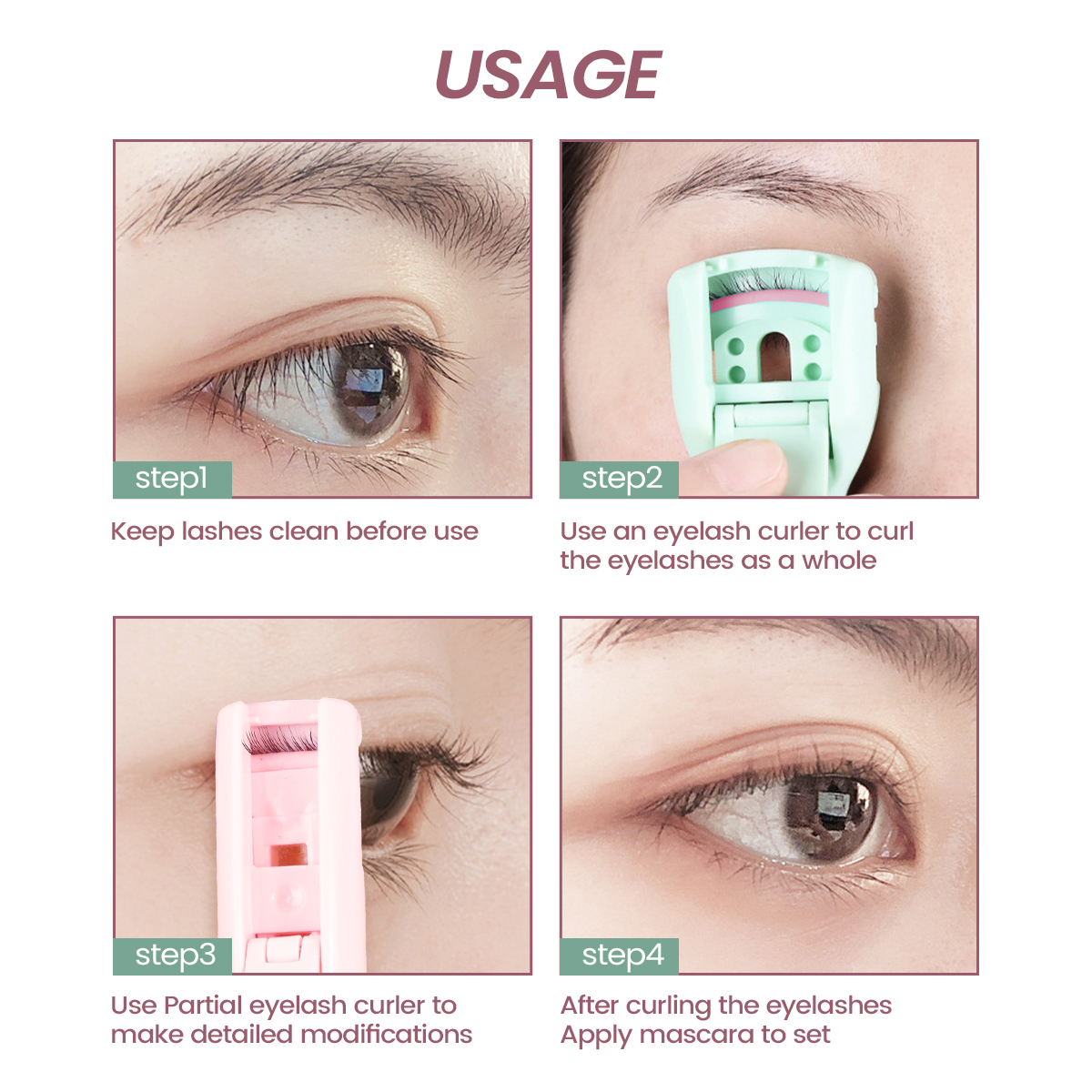 IMAGIC Portable Eyelash Curler Cute Mini Lashes Curler Set