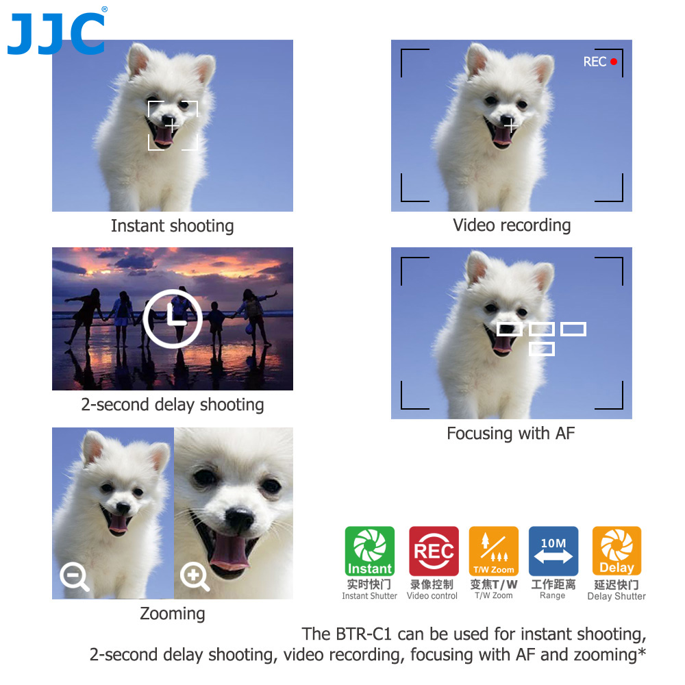 JJC BR-E1 Màn trập điều khiển từ xa không dây bluetooth cho Canon EOS R10 R7 R5C R3 R R5...