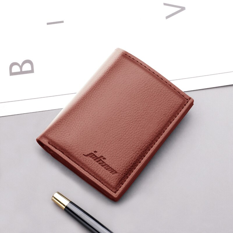 Men's wallet business casual short PU wallet cross