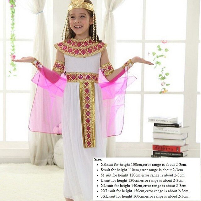 Halloween Costumes Boy Girl Ancient Egypt Egyptian Pharaoh Cleopatra Prince Princess Costume for Children Kids Cosplay Clothing
