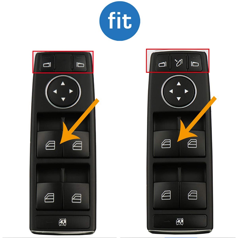 Window Switch Button Covers for Mercedes Benz W204 W212 C E Glk Class, Front Left+Right Window Switch Repair Button Caps