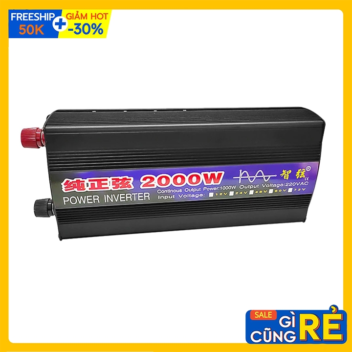 Máy kích điện sin chuẩn 12v lên 220v - 2000w