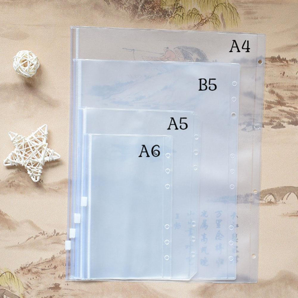 GOLDMINES A4/A5/A6/A7 Office Supplies Plastic Transparent Folder Binder Notebook Planner Loose Leaf Ring