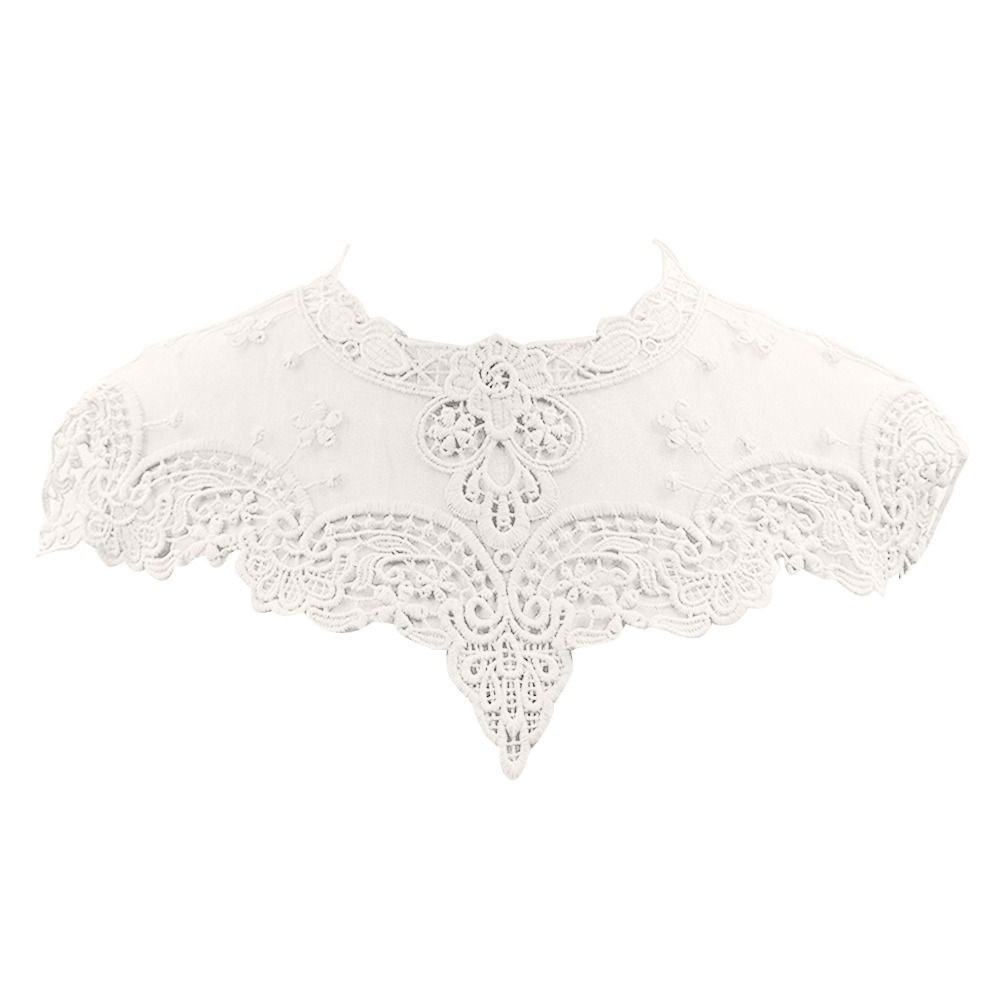 AMBOAE Ren rỗng Khăn choàng chống nắng Thêu Khăn choàng chống nắng Khăn lụa Bandana Cổ áo giả Áo choàng bikini Áo choàng dạ hội buổi tối Nữ