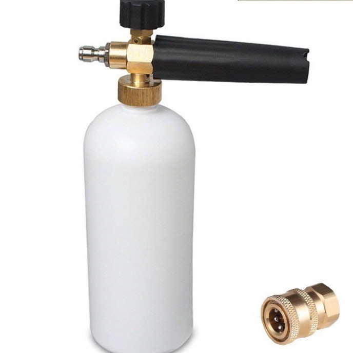 Bộ súng xịt rửa và bình tạo bọt tuyết kèm bộ khớp nối nhanh ren 14mm cho máy rửa xe áp lực cao,máy phun xịt áp lực cao