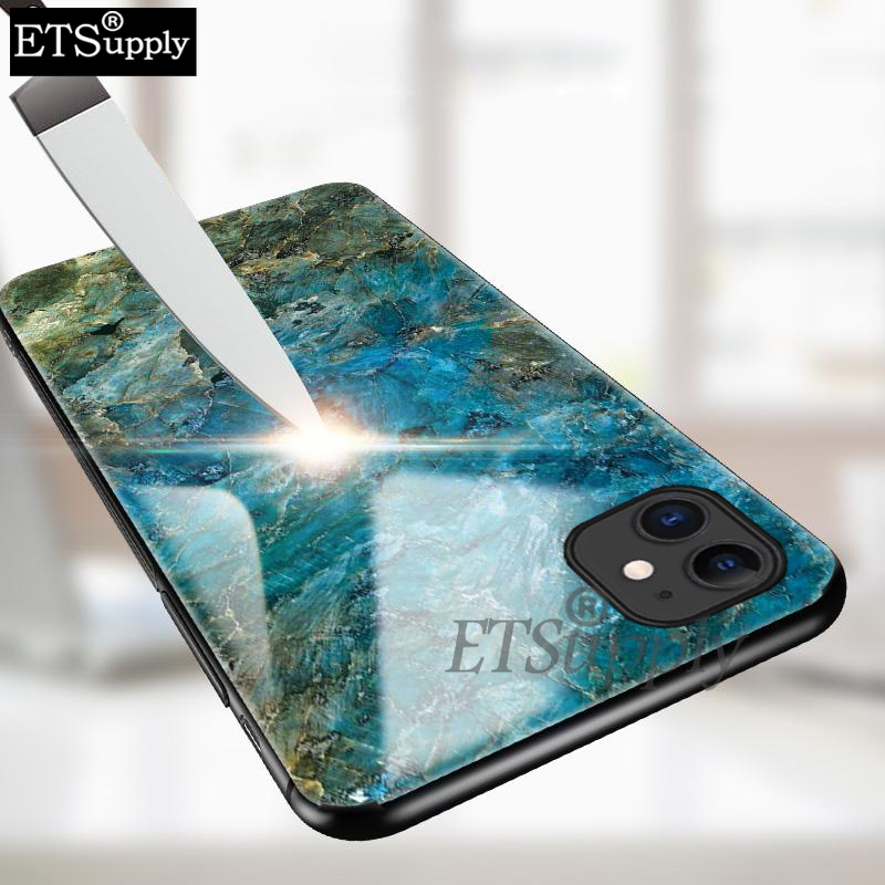 Phone case Vivo Y04 Fashion Marble Tempered Glass Protector Soft Frame Silicon Back Cover Vivo Y04 4G Case.