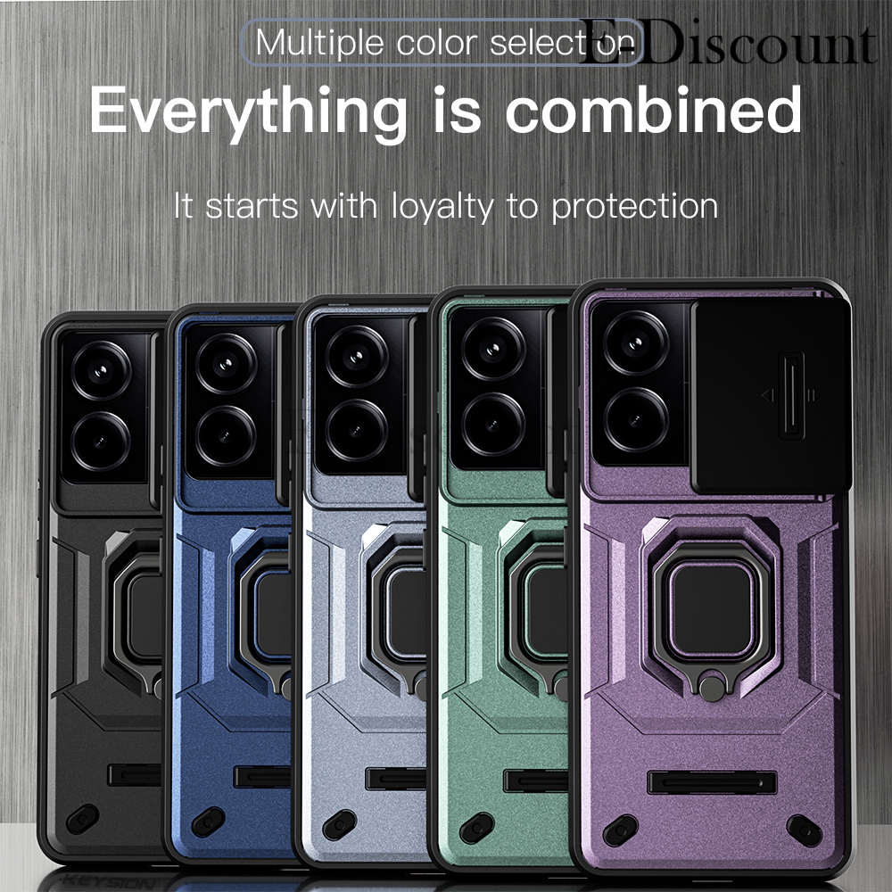 New Phone Case For Redmi Note 13R Pro Xiaomi Poco X6 NEO Cover Car Foldable Metal Bracket Sliding Camera Protection Hard Shockproof for Xiaomi Poco X6 NEO Redmi Note 13R Pro Case.