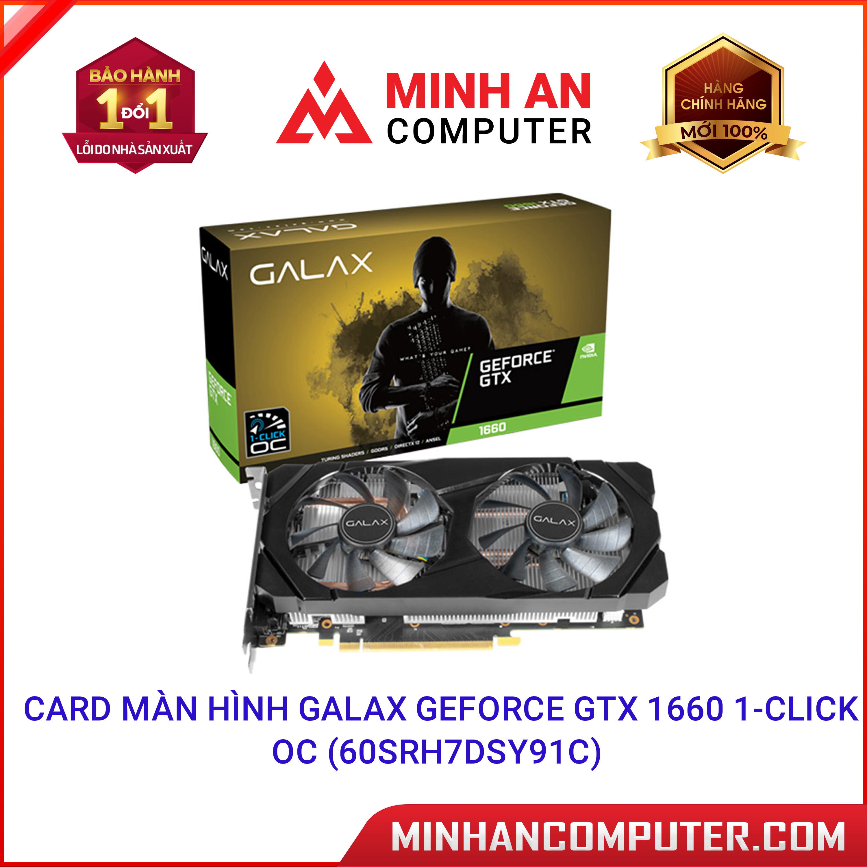 VGA GALAX GeForce GTX 1660 1-Click OC (6GB) (60SRH7DSY91C) thumbnail