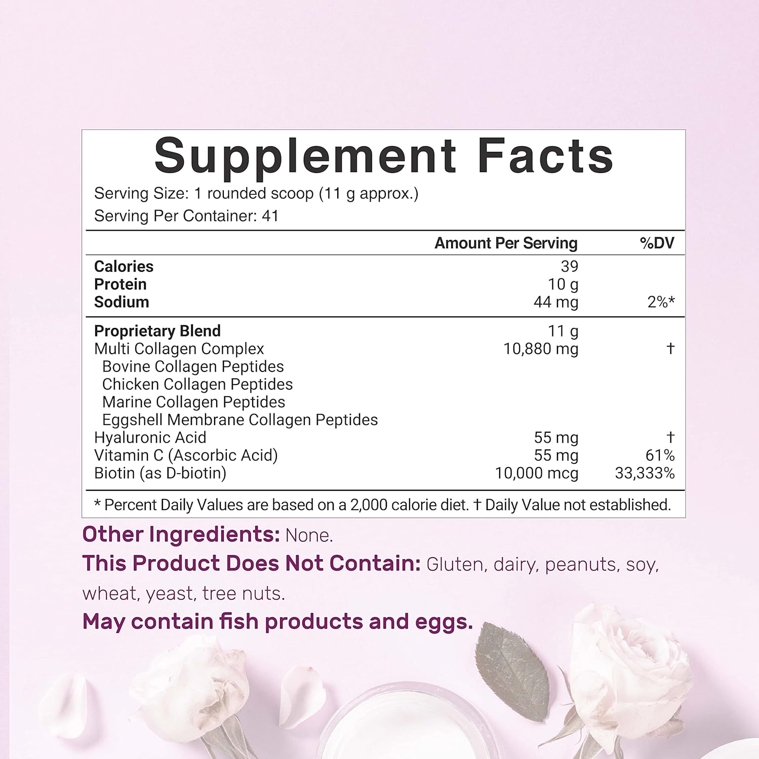 Multi Collagen Protein Powder,1Lb - Type I, II, III, V, X Collagen Peptides with Biotin 10000mcg 454gm, Vitamin C & Hyaluronic Acid - Unflavored - Keto & Paleo Friendly, Great for Hair, Skin, Nails & Joints. 
