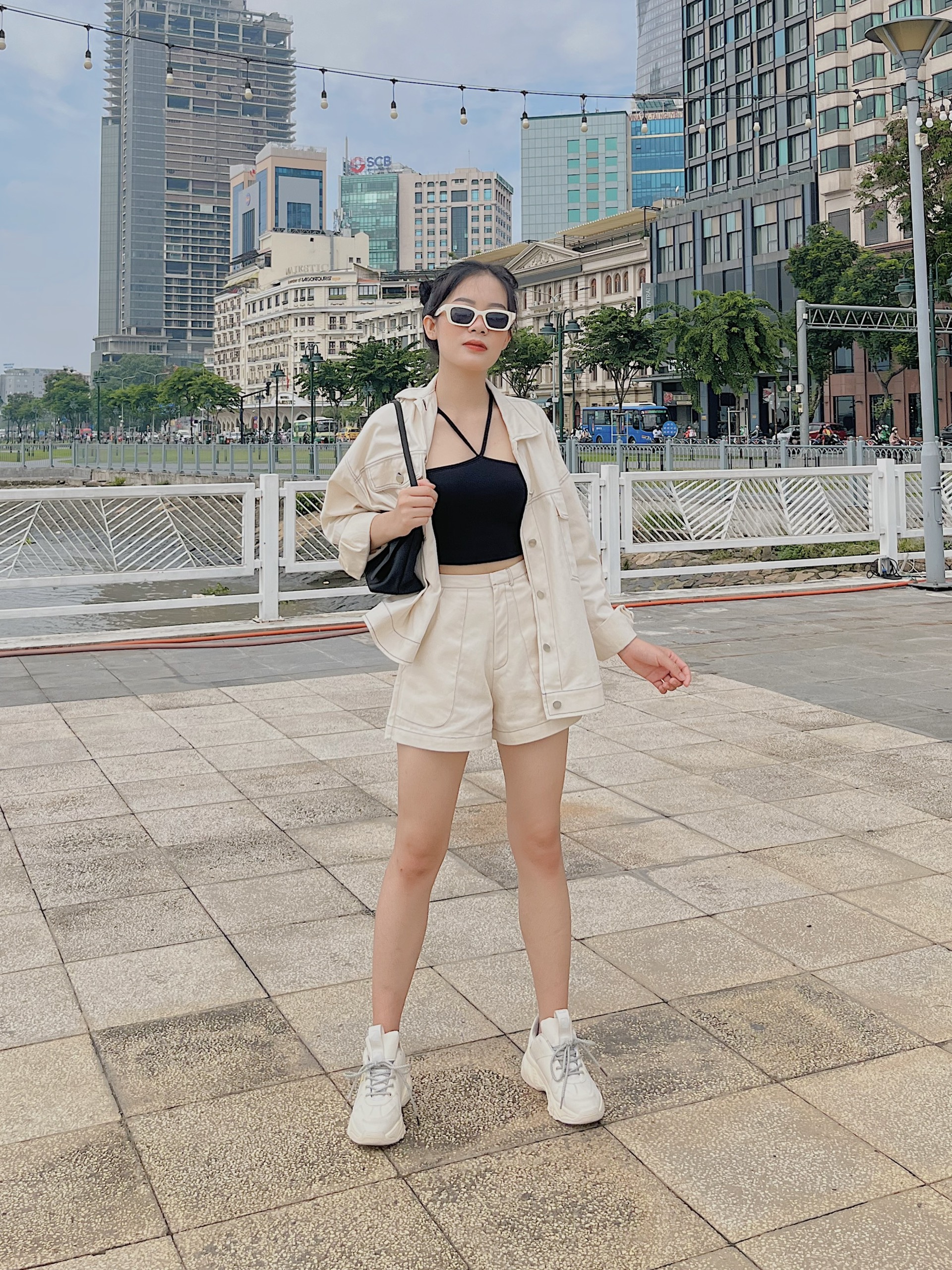 Áo khoác kaki chỉ nổi Leather Jacket