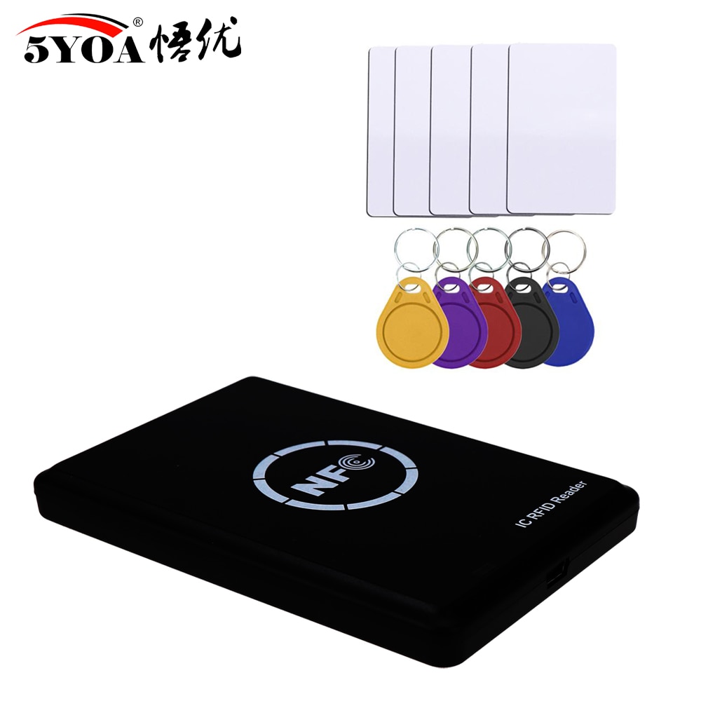 NFC Smart Card Reader Writer RFID Copier Duplicator 13.56MHz USB Programmer Key fobs Card IC UID S50 MF ISO14443A Tag