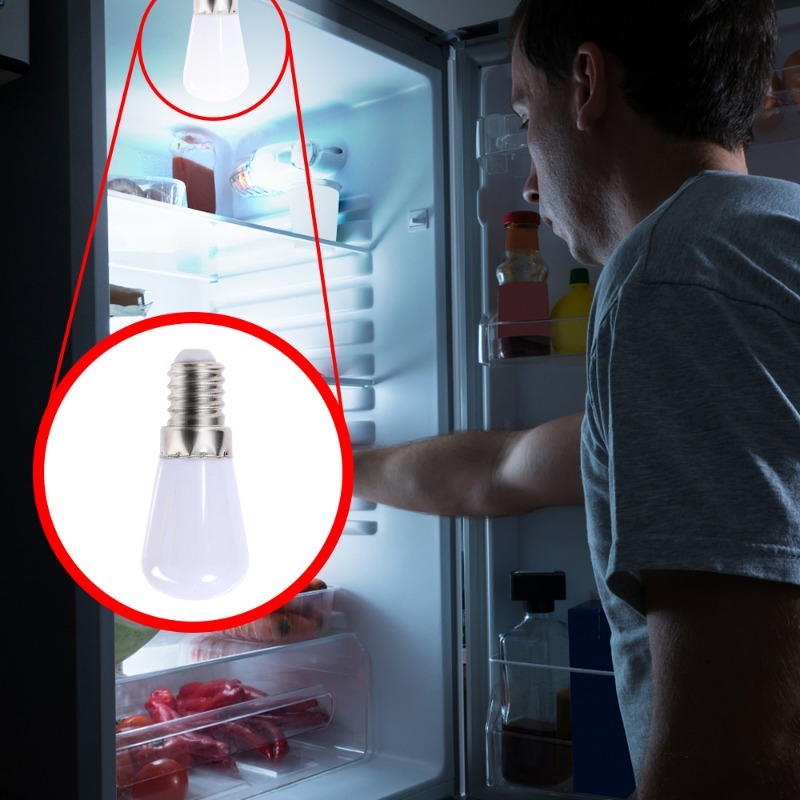 1/4Pcs Mini LED Refrigerator Light Bulbs for Kitchen Bedroom Home E12 E14 Screw Bulb White Display Cabinet Lights 220V