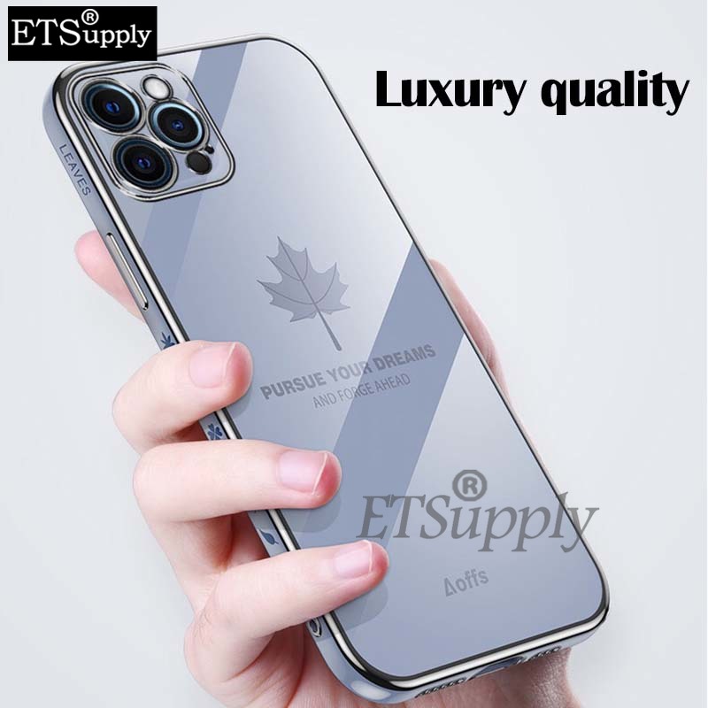 Phone case For Motorola G64 Back cover Shining Maple Leaf Design soft plating Back cover Motorola Moto G64 case. 