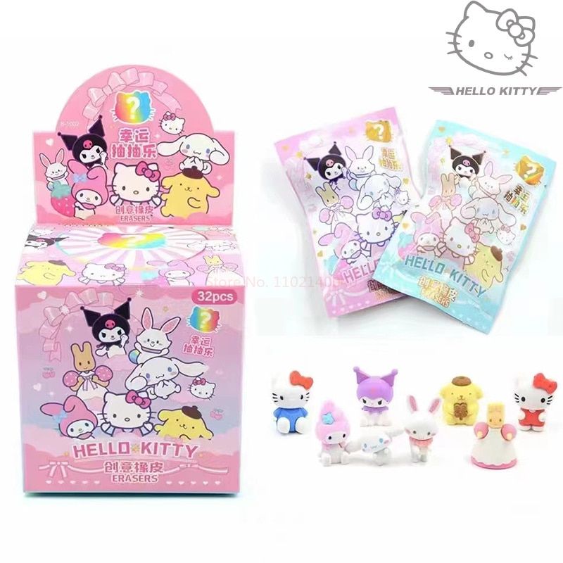 Anime Sanrio Hello Kitty My Melody Rubber Eraser Cartoon Student Stationery  Erasers School Office Supplies Wholesale Kids Gift