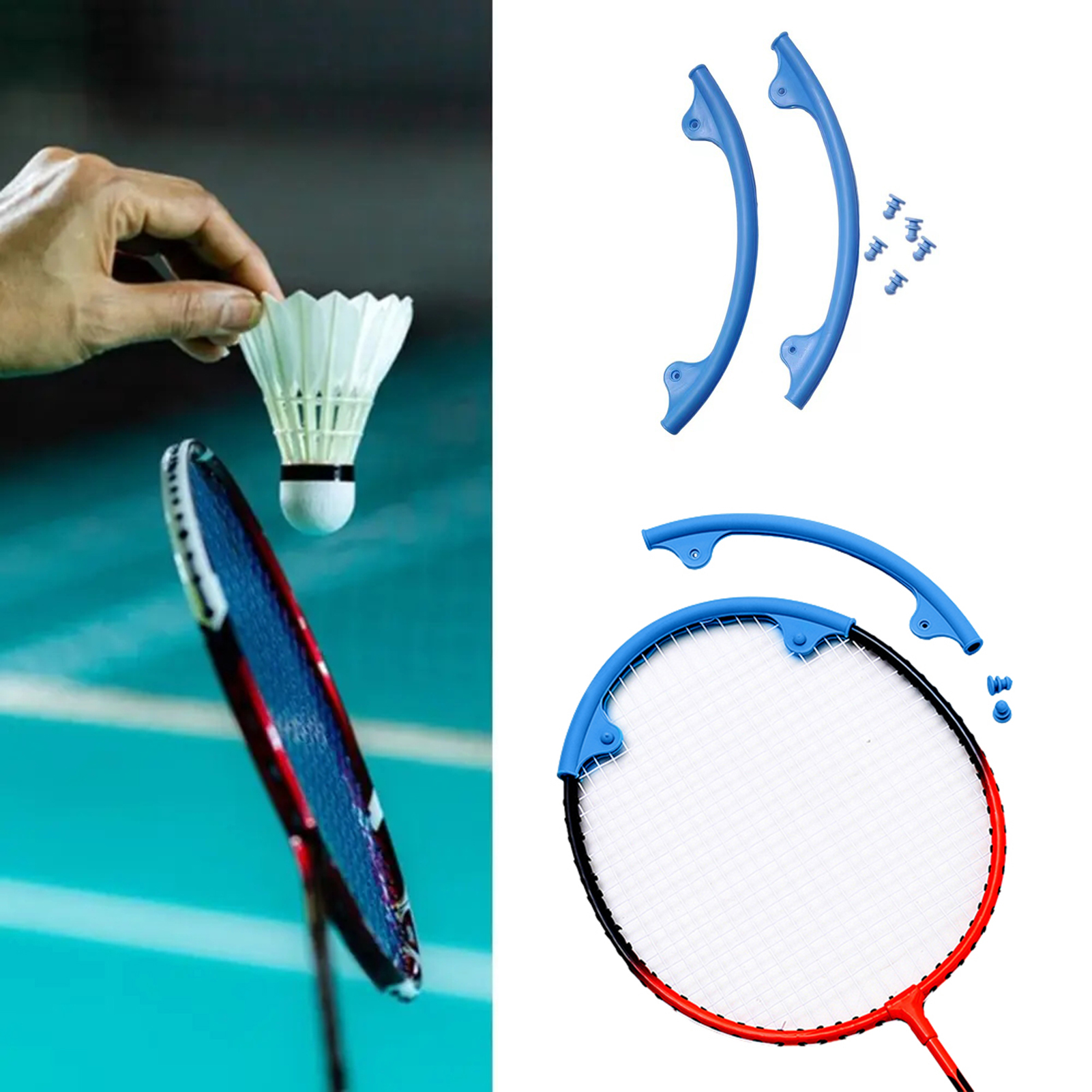 Vợt Bảo Vệ Trường Hợp Vợt thiết bị bảo vệ khung 2Pcs VỢT CẦU LÔNG Bảo Vệ Hình Chữ U Sốc Hấp Thụ khung trước Tay Áo Cho Tăng Cường Hiệu Suất