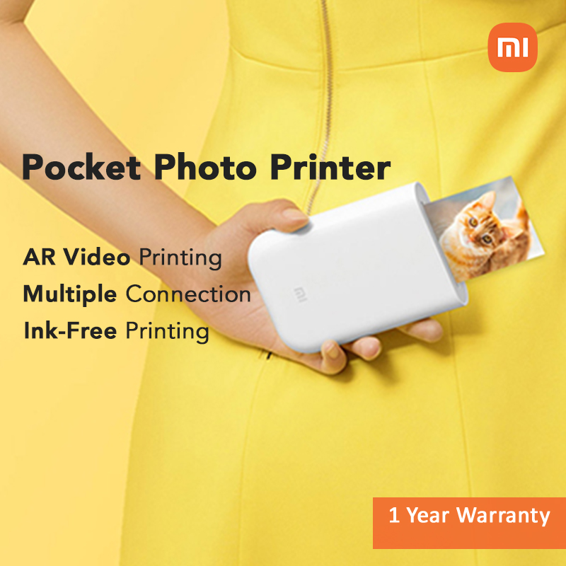 Xiaomi Pocket Photo Printer AR 400dpi With DIY Share 500mAh Mini
