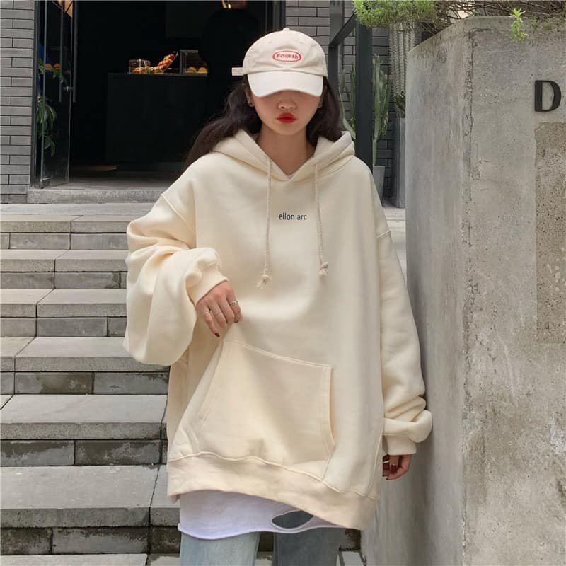 LAZADA [FREESHIP] ÁO HOODIES   in chữ ELLON ARC  ( trọng lượng từ 40kg đến 60kg)  Thời trang và Phong Cách .ÁO KHOÁC NỈ CÓ MŨ