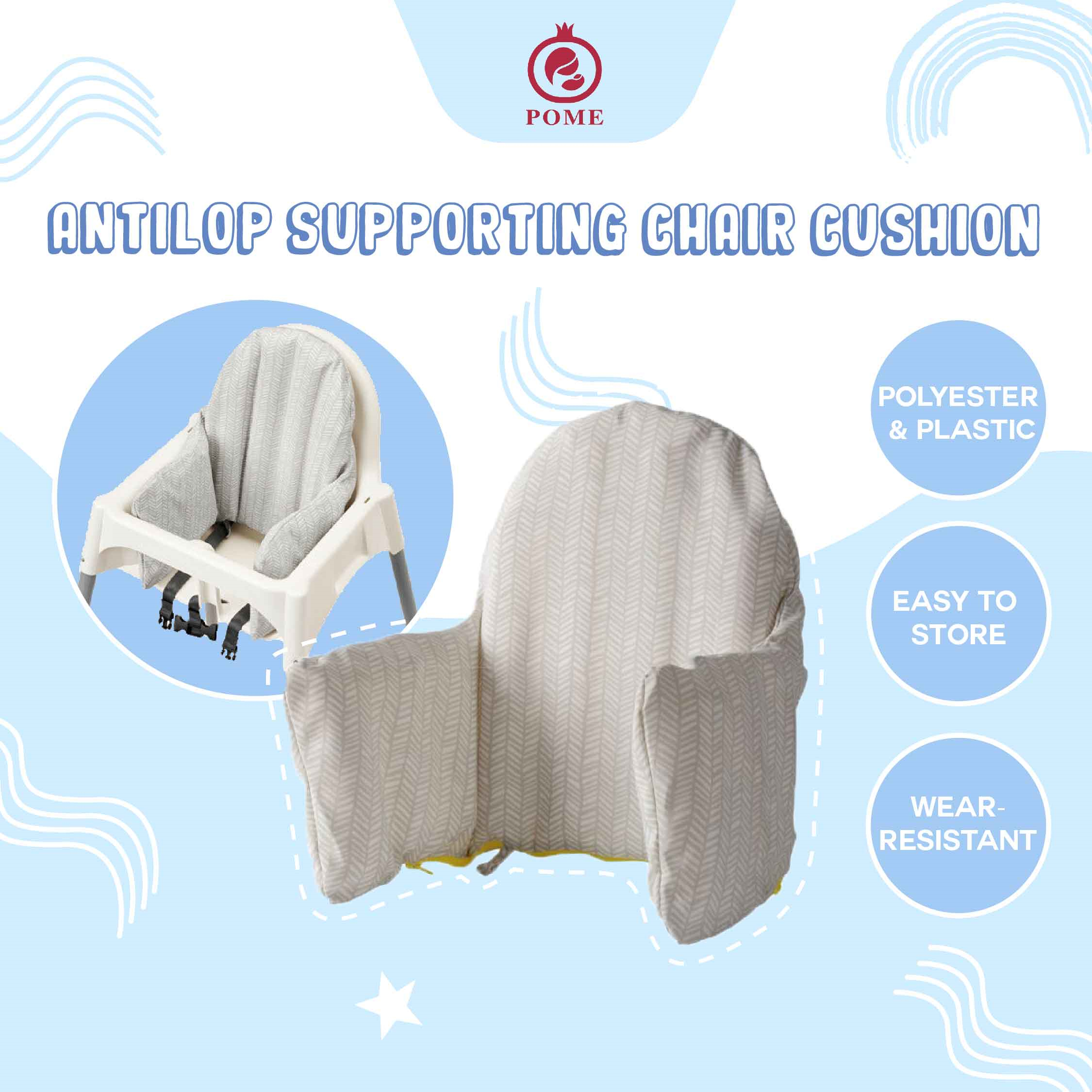 Pome ANTILOP Supporting Chair Cushion Ikea Baby High Chair Cushion