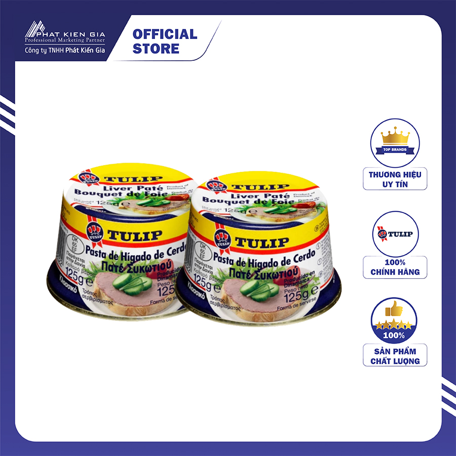 COMBO 2 Hộp Pate Gan Heo Tulip 125g | Tulip Liver Paté 125g