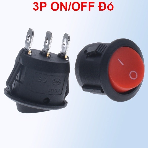 Công tắc bập bênh kcd1 hình tròn 6a-250v lỗ khoét 20mm ||