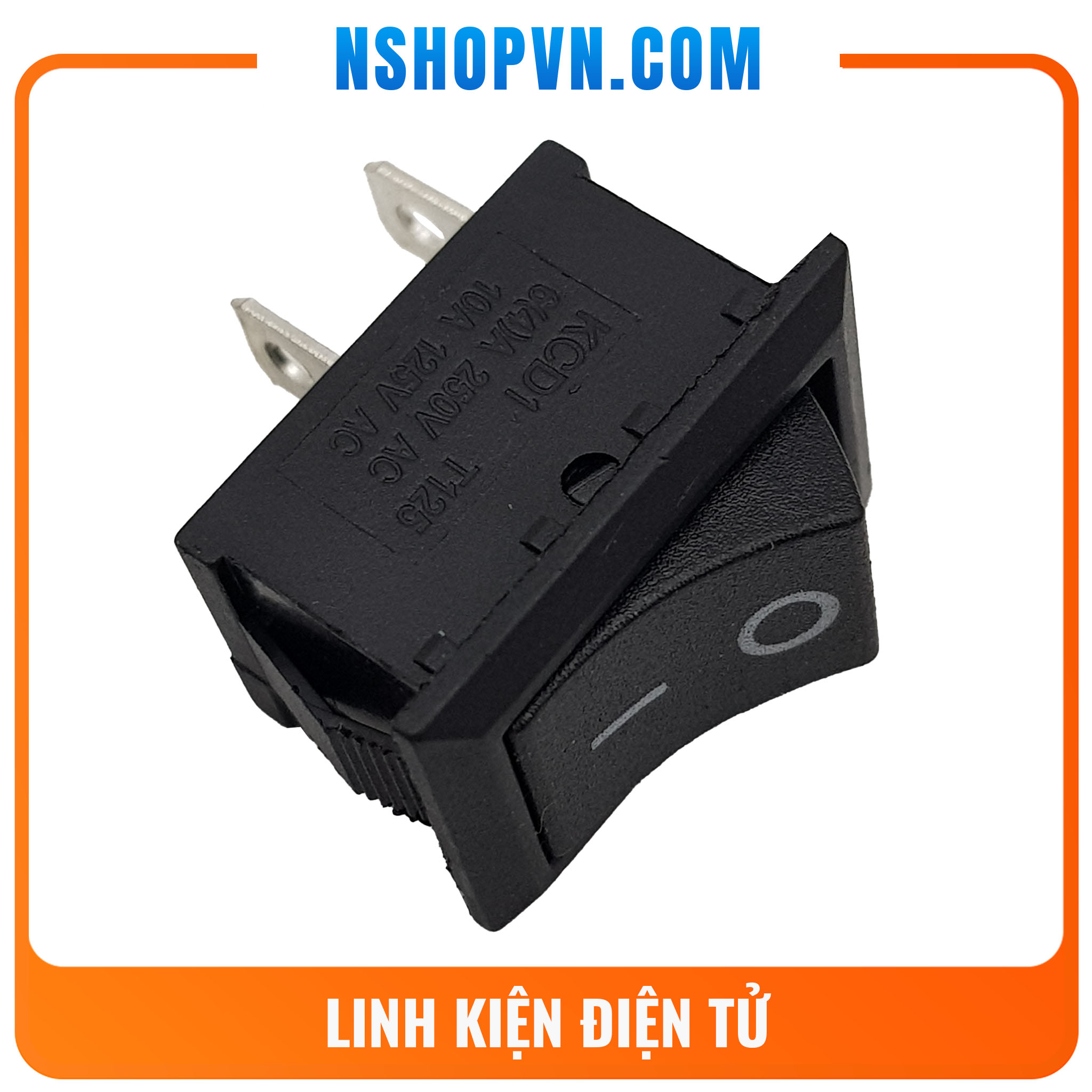 Bộ 4 Công tắc bập bênh KCD1-101 15x20mm (đen)