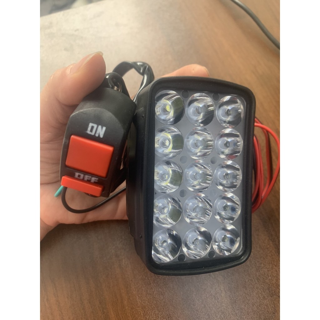 Đèn Pha LED 15 Bóng 1000lm Dành Cho Xe máy xe điện