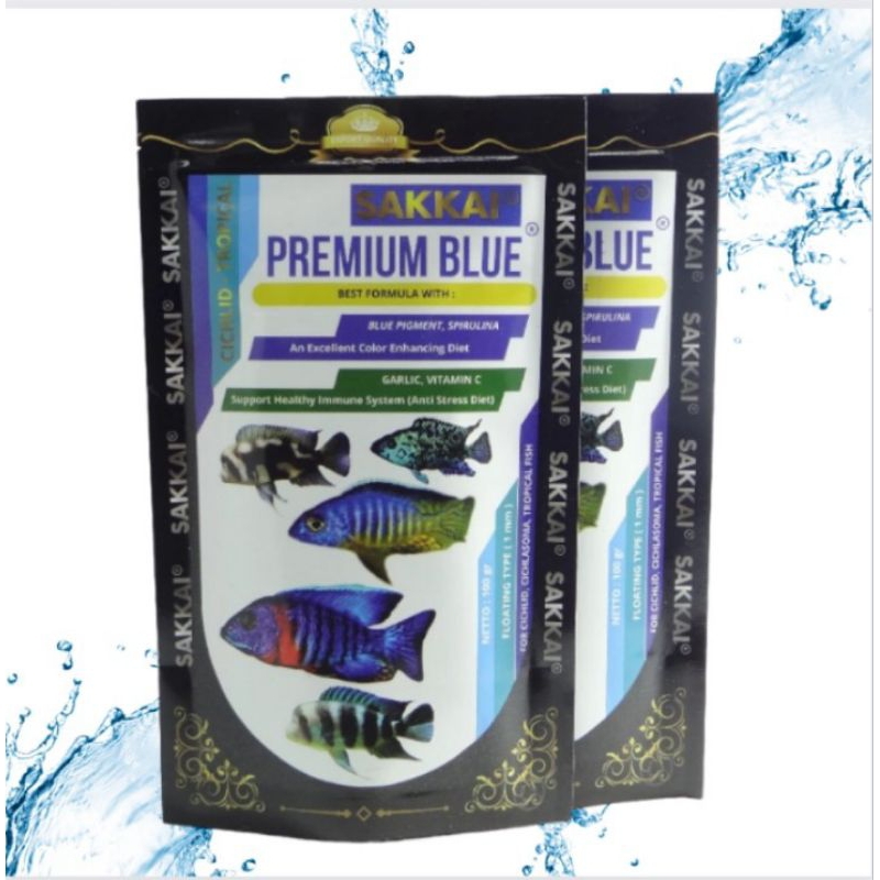 Makanan ikan CICHLID SAKKAI PRO PREMIUM RED, BLUE, YELLOW 100GR